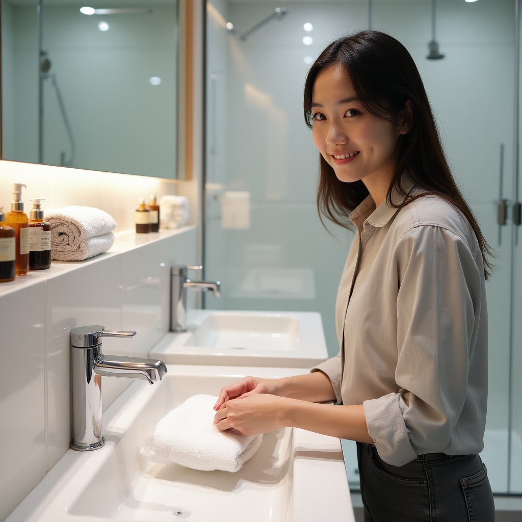 Bathroom with complete amenities