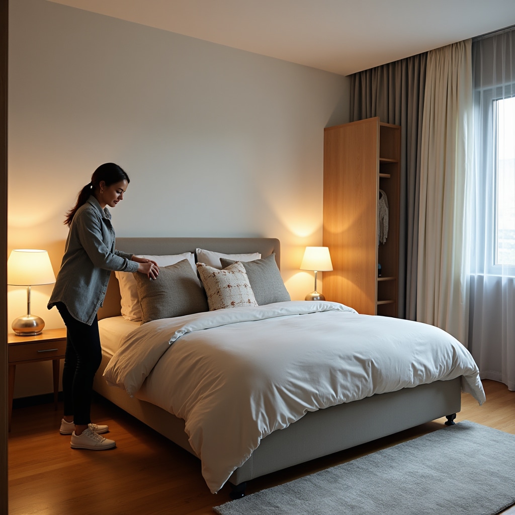 Furnished bedroom with professional styling